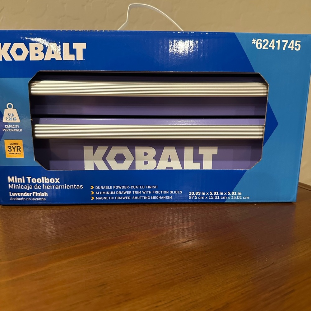 NWT Lavender Kobalt Mini Toolbox Limited Edition 2 Drawer